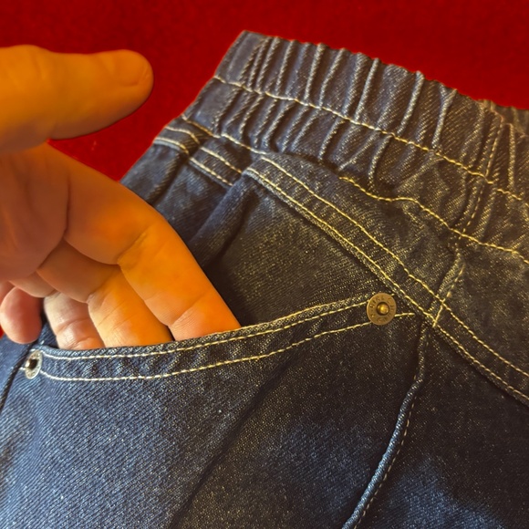 X-Girl dark wash elastic waist wide leg relaxed baggy jeans NWT - Picture 5 of 12